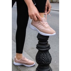 Pudra Beyaz Kadın Sneaker Ayakkabı 925ZA221