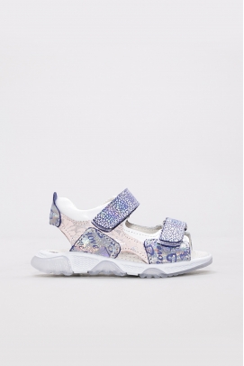 Hakiki Deri Mavi Saten Unisex Çocuk Klasik Sandalet 006BA001