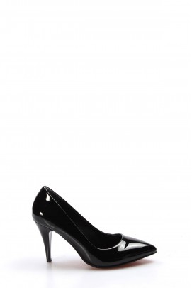 Siyah Rugan Kadın Stiletto Ayakkabı 629ZA039-089