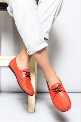 Hakiki Deri Nar Çiçek Kadın Loafer Ayakkabı 710ZA045