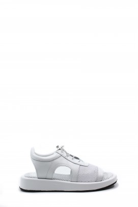Hakiki Deri Beyaz Kadın Klasik Sandalet 710ZA297