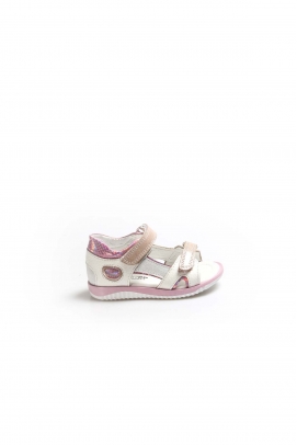 Hakiki Deri Beyaz Saten Bebek Klasik Sandalet 006BA700