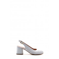 Hakiki Deri Beyaz Kadın Kalın Topuklu Ayakkabı 129ZA01