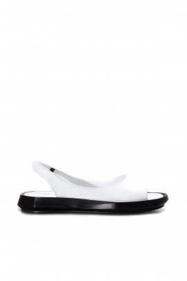 Hakiki Deri Beyaz Kadın Klasik Sandalet 407ZA5002