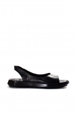 Hakiki Deri Siyah Kadın Klasik Sandalet 407ZA5002