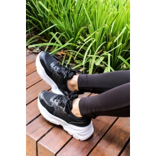 Siyah Beyaz Kadın Sneaker Ayakkabı 500ZAF7288