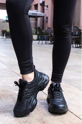Siyah Kadın Sneaker Ayakkabı 500ZA9670
