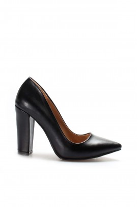 Siyah Kadın Kalın Topuklu Ayakkabı 610ZA1801