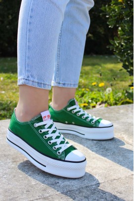 Yeşil Kadın Sneaker Ayakkabı 620ZA1907