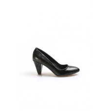 Siyah Kadın Kısa Topuklu Ayakkabı 629ZA501