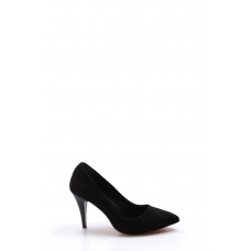 Siyah Süet Kadın Stiletto Ayakkabı 629ZA039-089