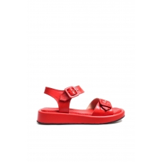 Hakiki Deri Kırmızı Kadın Klasik Sandalet 710ZA150