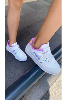 Beyaz Lila Unisex Çocuk Sneaker Ayakkabı 868XCA2024