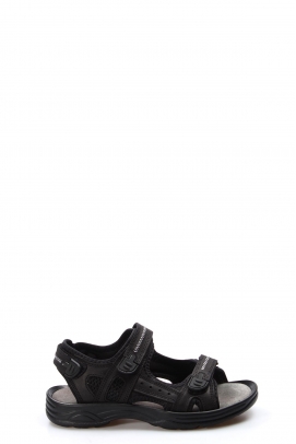 Hakiki Deri Siyah Erkek Klasik Sandalet 907GA1517