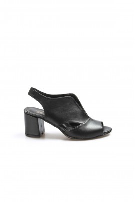 Siyah Kadın Kısa Topuklu Ayakkabı 917ZA703