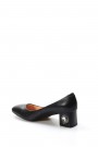 Hakiki Deri Siyah Kadın Kısa Topuklu Ayakkabı 064ZA975    