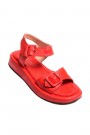 Hakiki Deri Kırmızı Kadın Klasik Sandalet 710ZA150    