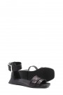 Hakiki Deri Siyah Kadın Klasik Sandalet 888ZA230    