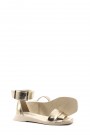 Hakiki Deri Altın Kadın Klasik Sandalet 888ZA230    