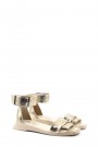 Hakiki Deri Altın Kadın Klasik Sandalet 888ZA230    