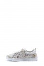 Hakiki Deri Beyaz Çiçekli Kadın Casual Ayakkabı 934ZA105    