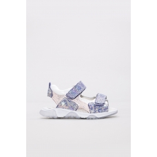 Hakiki Deri Mavi Saten Unisex Çocuk Klasik Sandalet 006BA001
