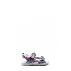 Hakiki Deri Mavi Saten Unisex Çocuk Klasik Sandalet 006XCA001