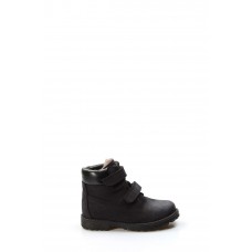 Hakiki Deri Kürklü Siyah Nubuk Unisex Çocuk Worker Bot 006KPA1001
