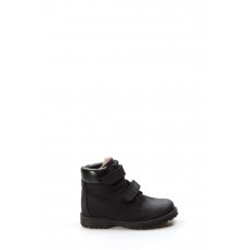 Hakiki Deri Kürklü Black Nubuck Unisex Çocuk Worker Bot 006KPA1001