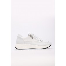 Hakiki Deri 02-B07 Beyaz Gumuş Kadın Casual Ayakkabı 010ZA8777
