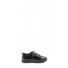 Hakiki Deri Siyah Rugan Unisex Çocuk Casual Ayakkabı 157XA6063