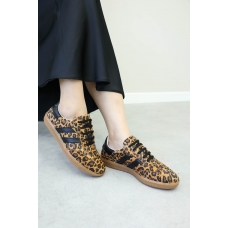 Hakiki Deri Leopar Kadın Casual Ayakkabı 182ZA2324
