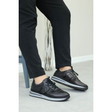 Hakiki Deri Siyah Kroko Erkek Casual Ayakkabı 600MA325