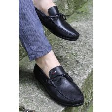 Hakiki Deri Siyah Erkek Loafer Ayakkabı 628MA01