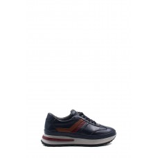 Hakiki Deri Navy Blue Burgundy Erkek Casual Ayakkabı 662GA1001