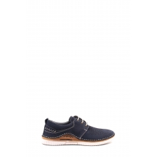 Hakiki Deri Navy Blue Nubuck Erkek Casual Ayakkabı 662MA46