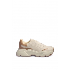Ekru Taba Kadın Sneaker Ayakkabı 666ZA146