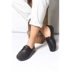 Hakiki Deri Siyah Kadın Loafer Ayakkabı 710ZA045