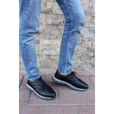Hakiki Deri Siyah Erkek Spor Ayakkabı 722MA648