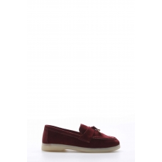 Hakiki Deri Burgundy Suede Kadın Casual Ayakkabı 733ZA021