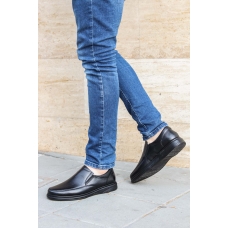 Hakiki Deri Ortopedik Siyah Erkek Casual Ayakkabı 815MA1301