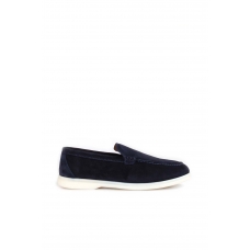 Hakiki Deri Navy Blue Suede Erkek Casual Ayakkabı 819MALP1