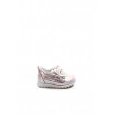 Hakiki Deri Pudra Simli Kız Çocuk Sneaker Ayakkabı 837IA03