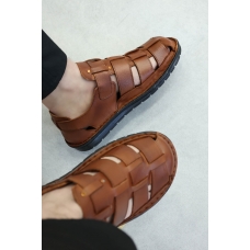 Hakiki Deri Taba Erkek Klasik Sandalet 927MA021