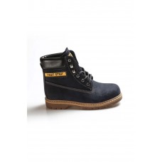 Hakiki Deri Navy Blue Nubuck Unisex Outdoor Bot 938SGA50