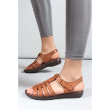 Hakiki Deri Taba Kadın Klasik Sandalet 952ZA21888-1