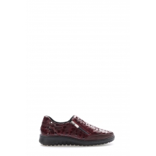 Hakiki Deri Burgundy Croco Kadın Casual Ayakkabı 972ZA7512