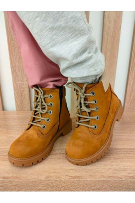 Hakiki Deri Kürklü Taba Unisex Çocuk Klasik Bot 006KFA1002