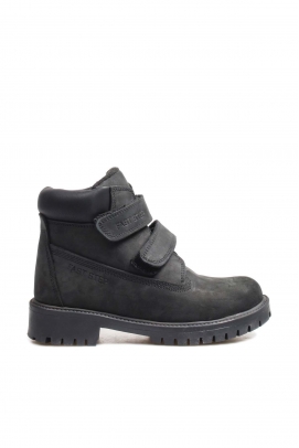Hakiki Deri Siyah Nubuk Unisex Çocuk Worker Bot 006SPA1001