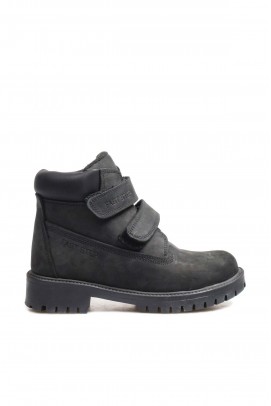 Hakiki Deri Black Nubuck Unisex Çocuk Worker Bot 006SFA1001